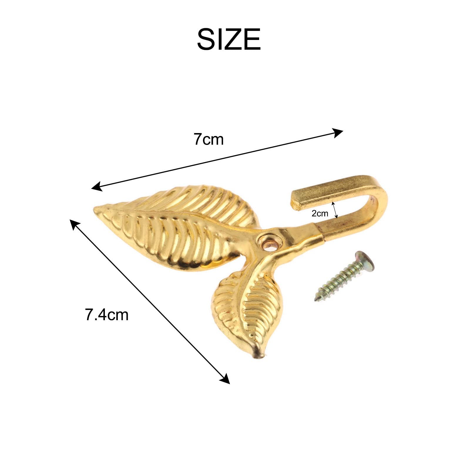2Pcs Curtain Holdbacks Tieback Hooks Multifunctional Wall Hook Gold Vintage L…