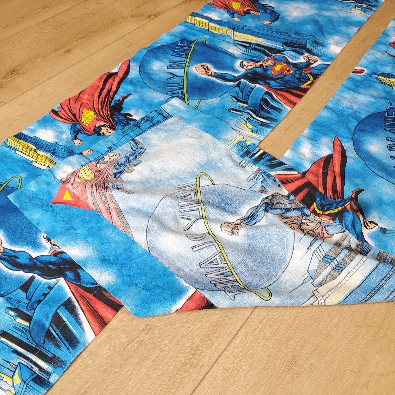 SUPERMAN Daily Planet Gotham DC Comics Window Valance Curtain Set Lot Of 2 83×16
