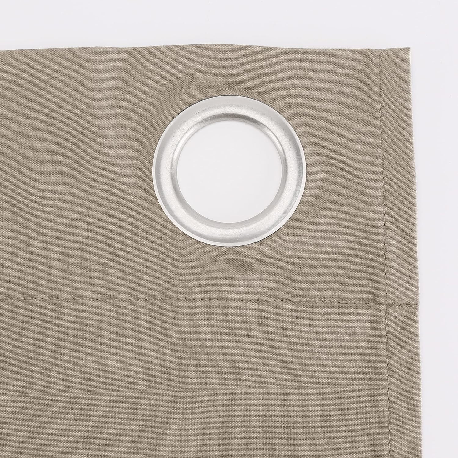 Stone Beige Thermal Blackout Grommet Curtain – 100% Light Blocking, 63″L x 40″W