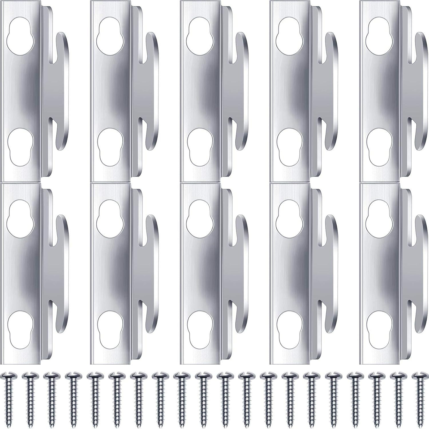 Curtain Rod Brackets Hooks Set Adjustable Wall Mount Hangers With Screws 10 Sets