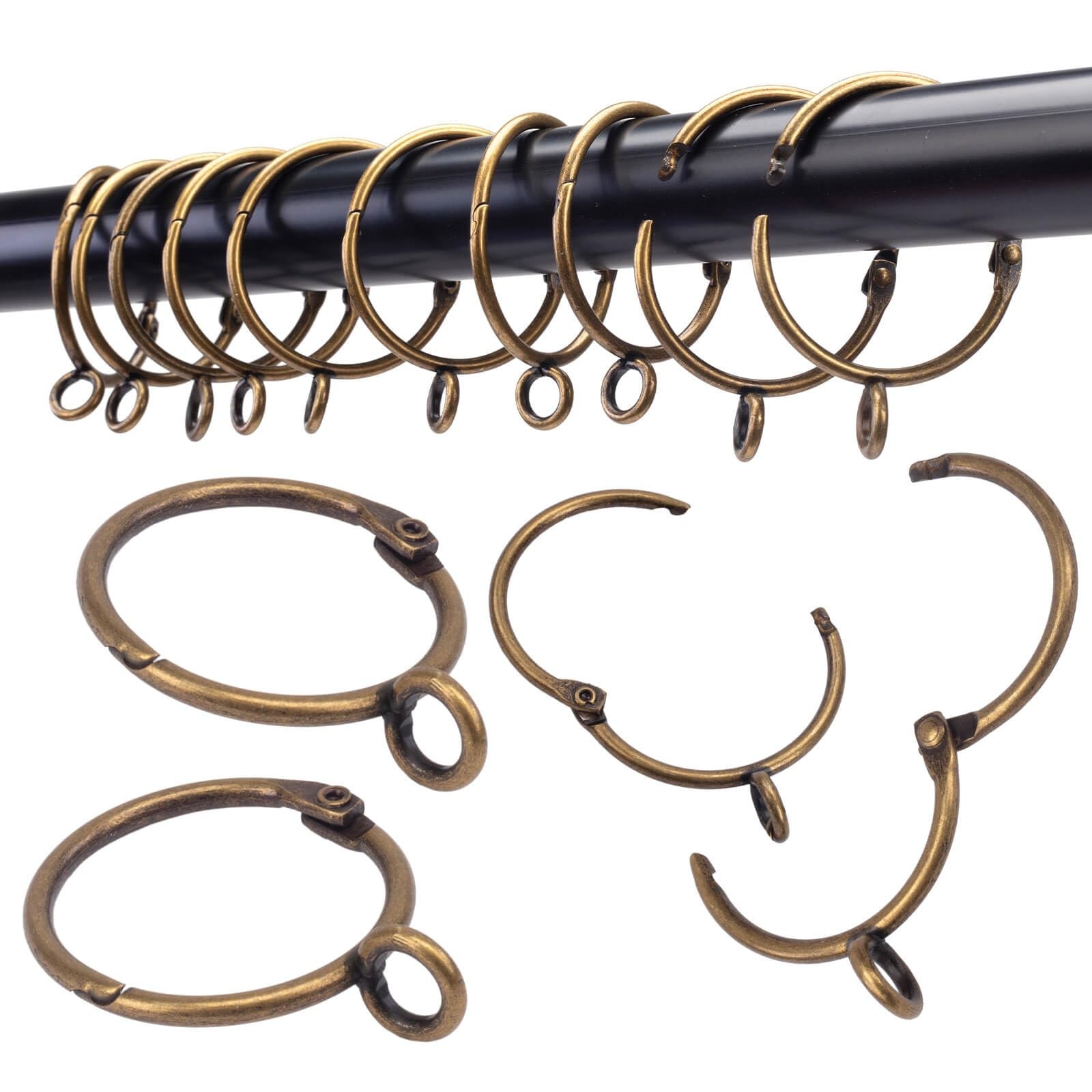 Openable Curtain Rings with Eyelet,24PCS Curtain Rings,Drapes Rings 1.25 in I