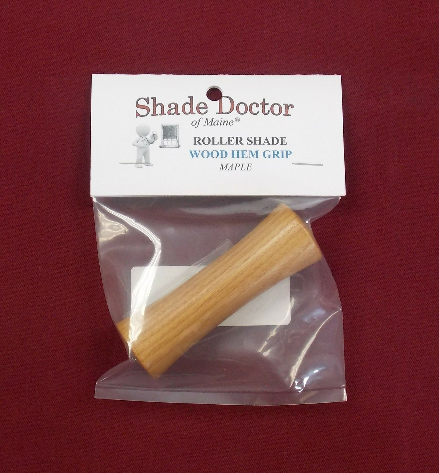 3 1/2″ Wide MAPLE Finish Solid Wood Hem Grip for Roller Window Shades