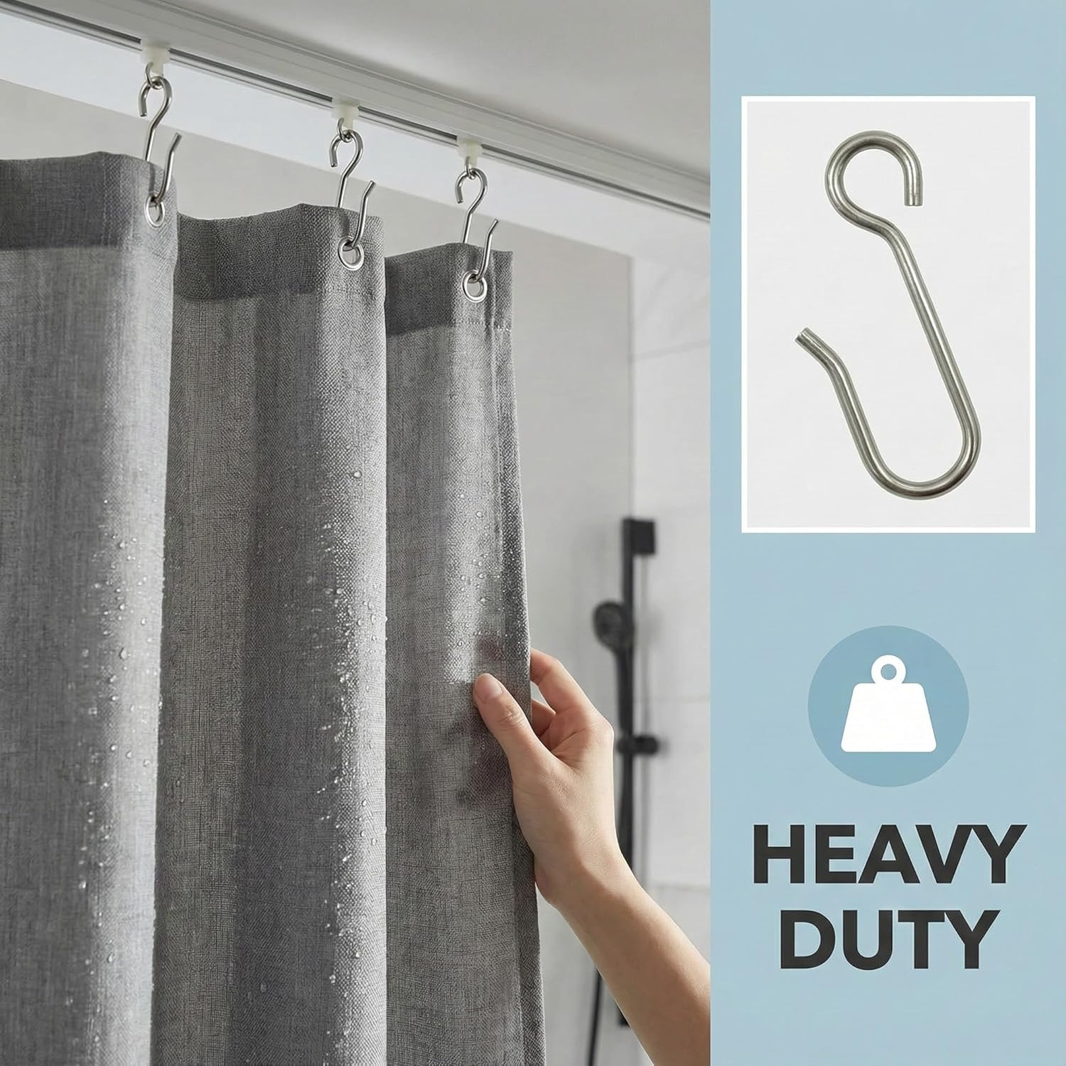 40 Pcs Curtain Track Gliders and Hooks Set Includes 20 Plastic Track Rollers 20