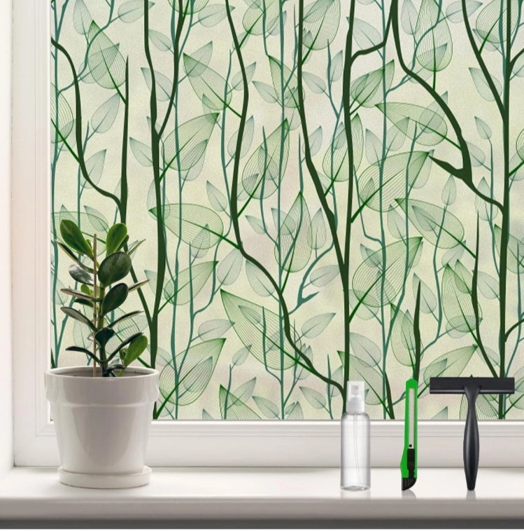 DKTIE Window Film Privacy with Installation Tools 17.7 x 78.7 Dark Green