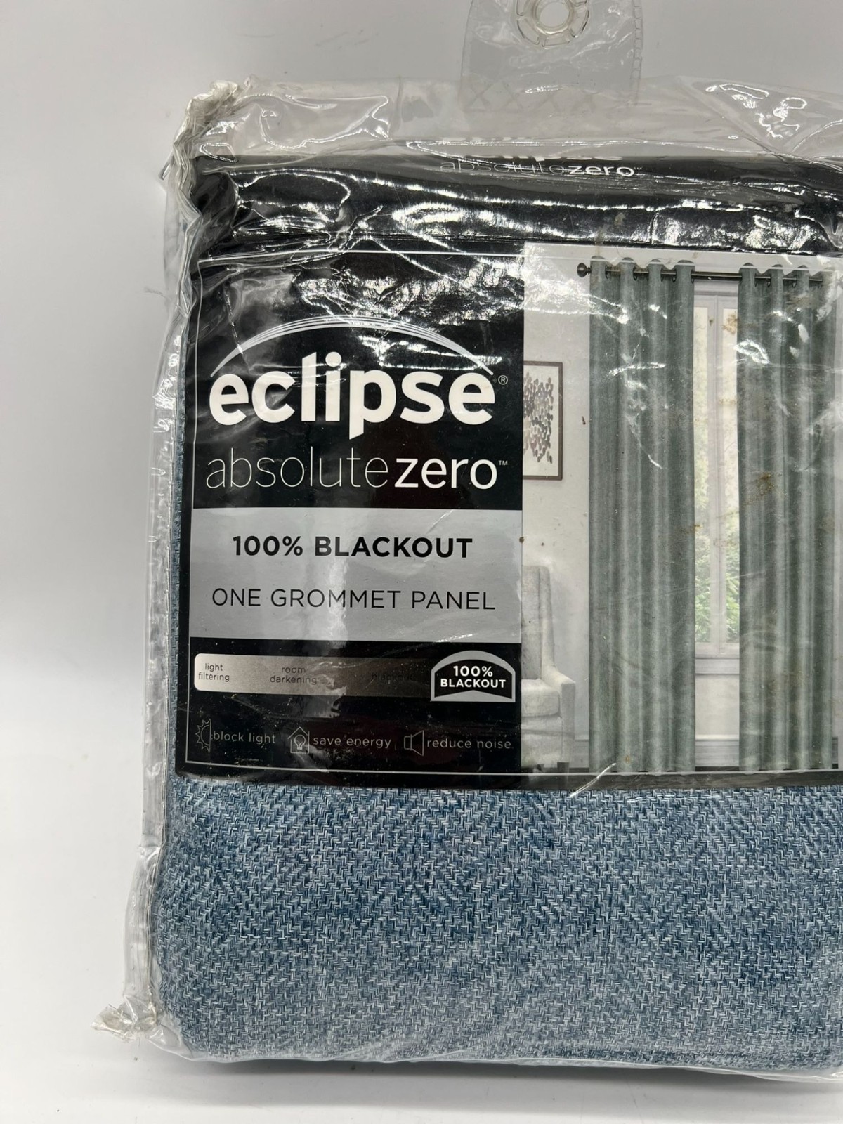 Eclipse Absolute Zero Blackout Grommet Curtain Panels Denim Blue 50×84 Set of 2