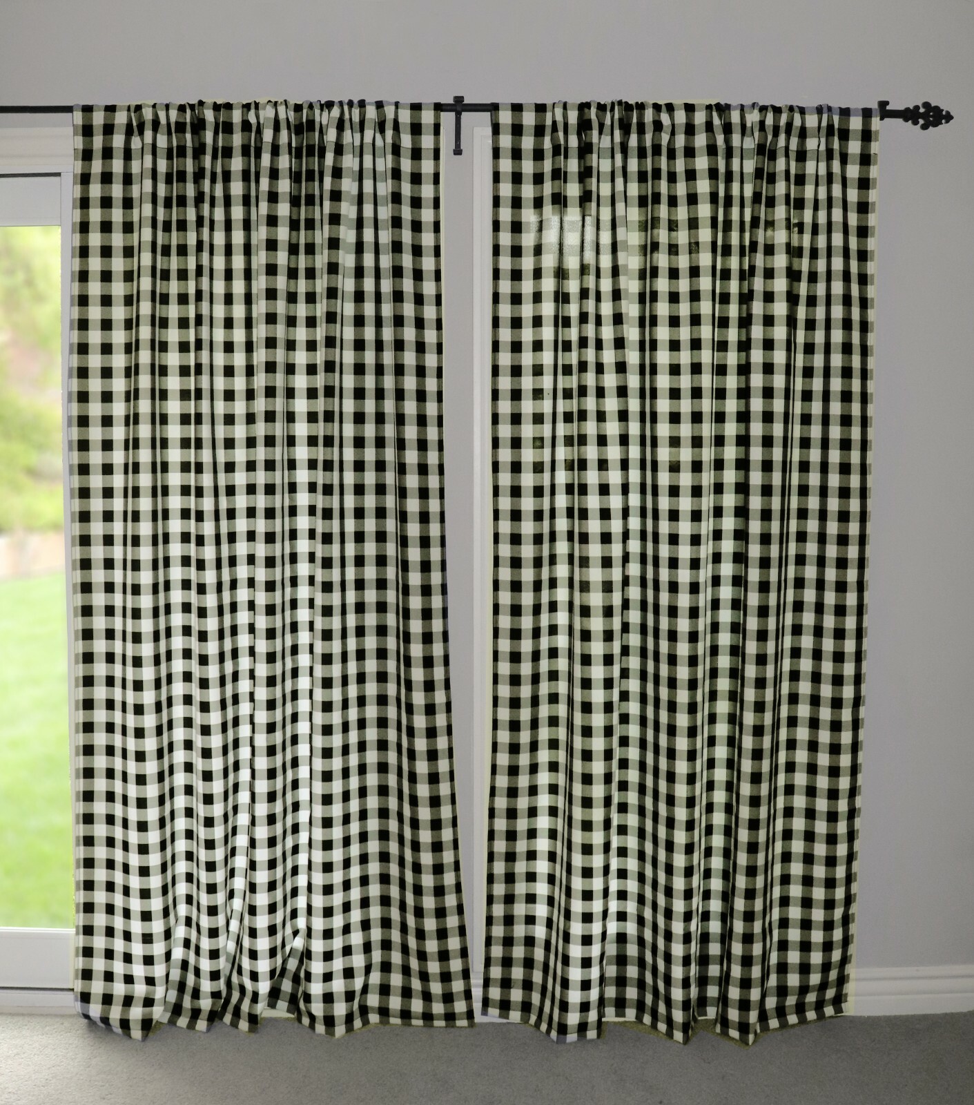 lovemyfabric Gingham/Checkered Polyester Curtain Window Treatment/Decor Panel