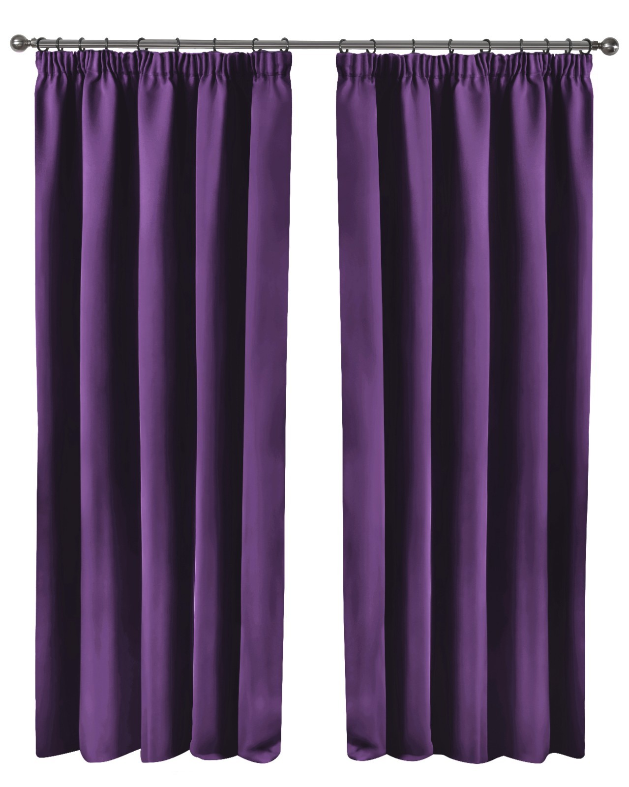 Thermal Thick Blackout Curtains 2 Panels Pencil Pleat Curtains Cali