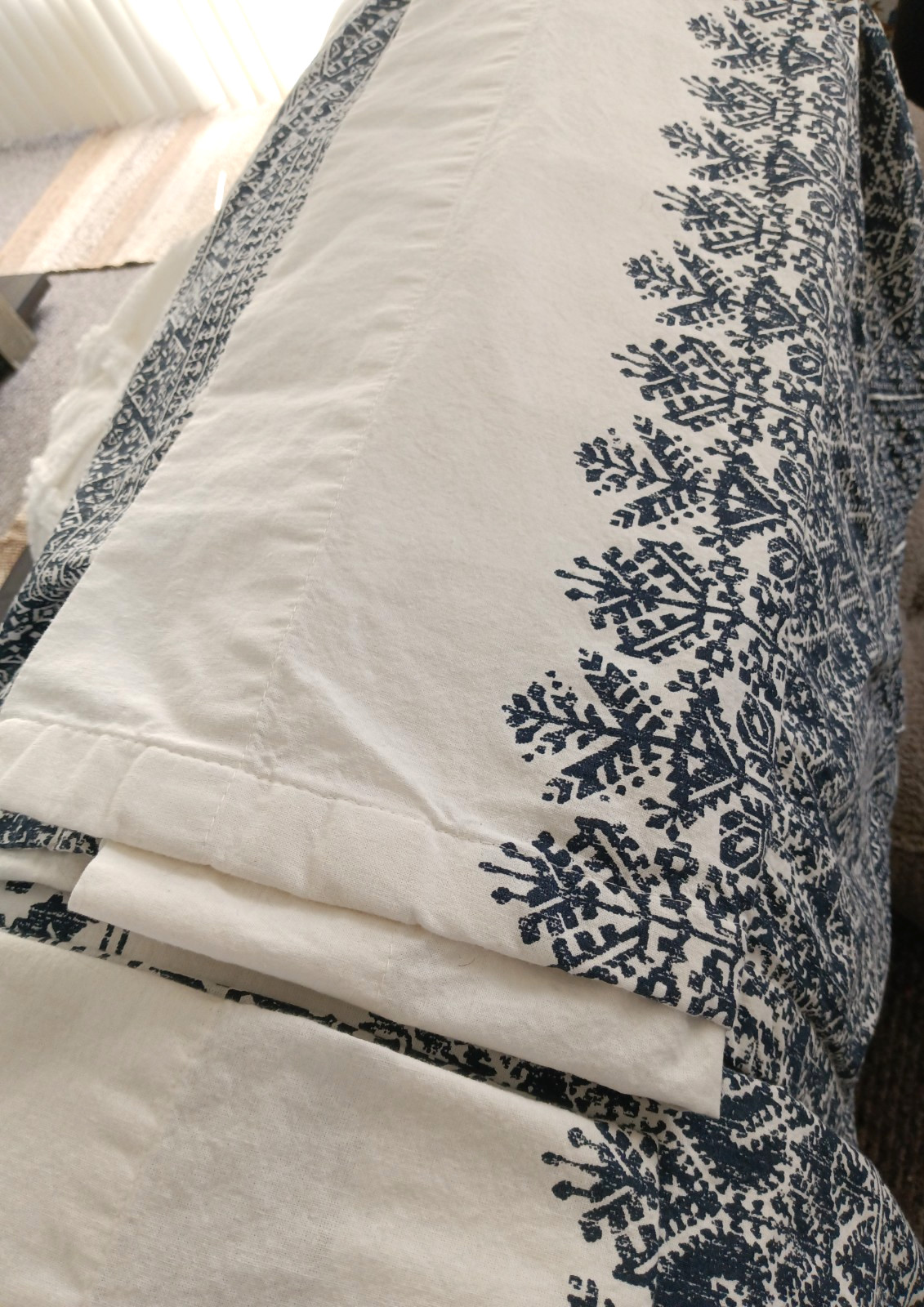 INK+IVY 100% Cotton 2 Panels Curtain Chenille 48”x 80” Geometric Boho Farmhouse
