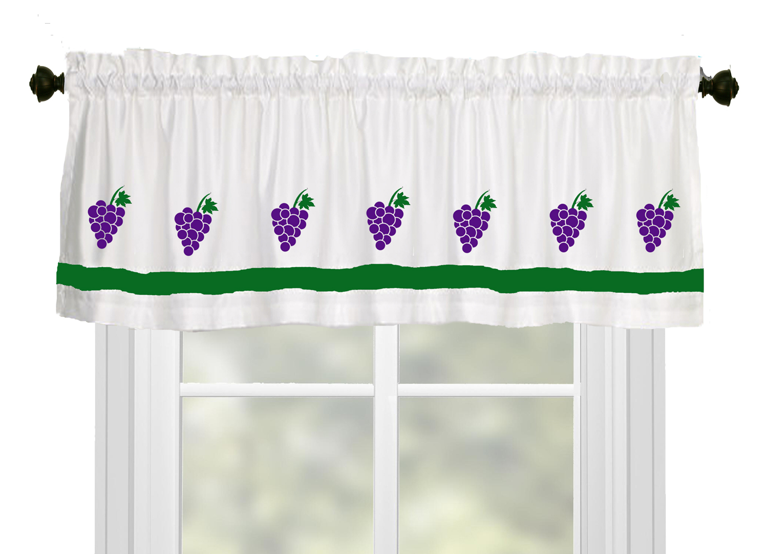Grapes Fruit Window Valance Curtain in Your Choice of Colors