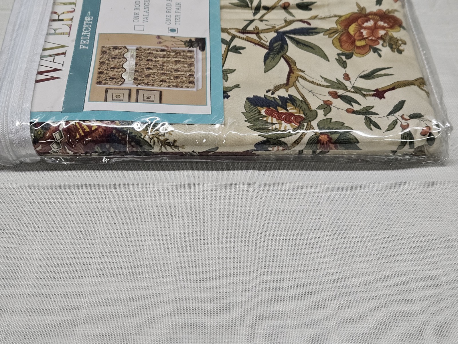 Waverly FELICITE Creme Red Gold Blue Green Floral TIER PAIR Farmhouse 30×36