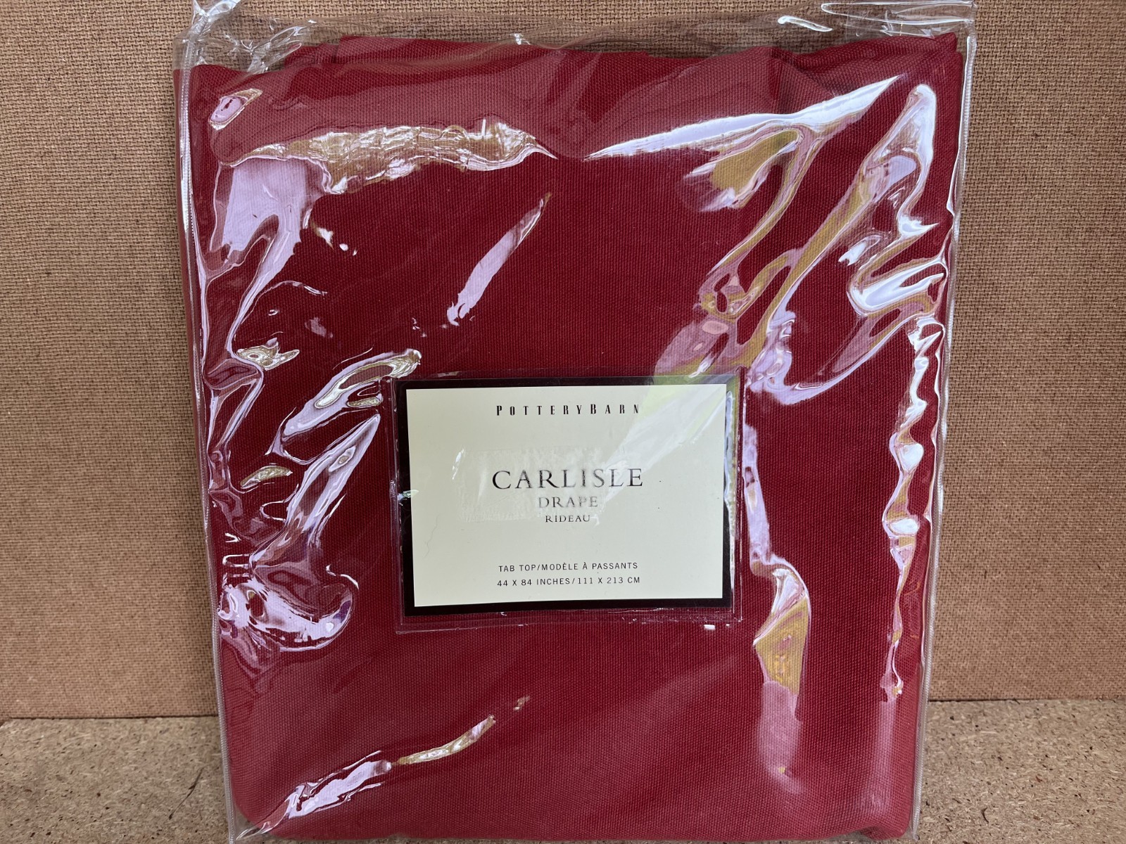 Pottery Barn Carlisle Drap tab top red 44 x 84″ 100% cotton home decor C08