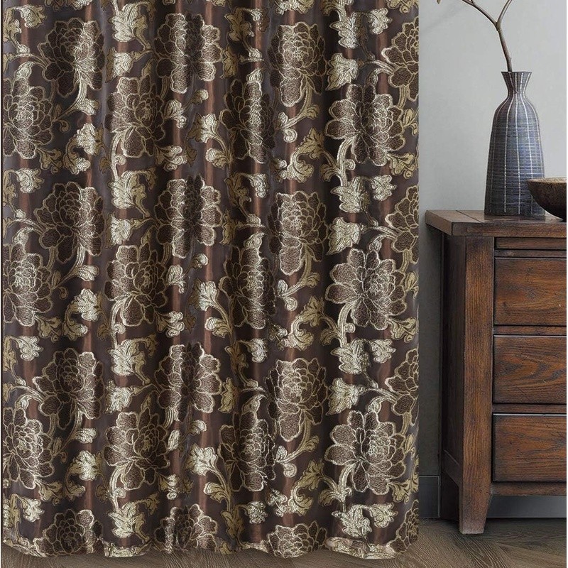 Double Layer Fancy Valance Floral Voile Curtain Light Filtering Privacy Decor US