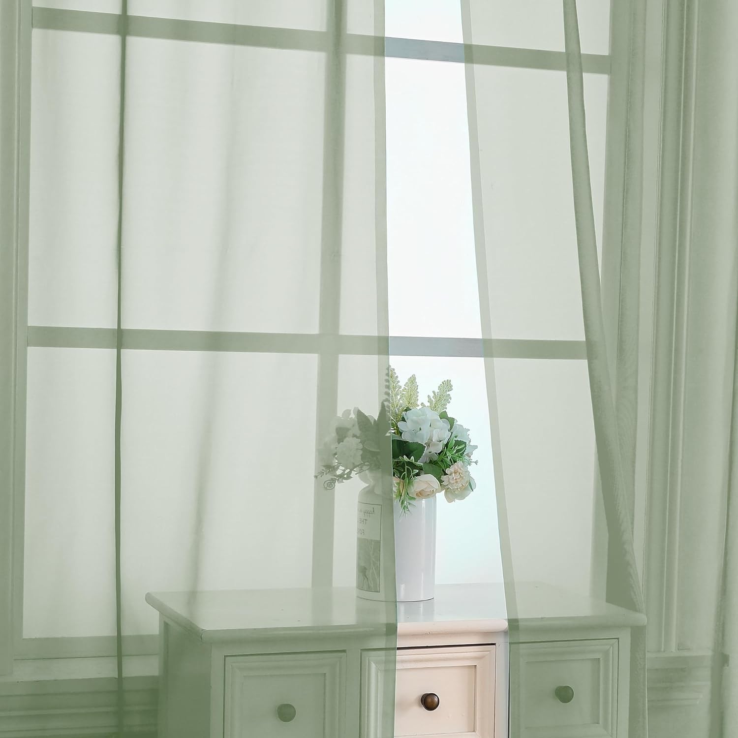 Bedroom Curtains 2 Panel Sets 84″ Inch Length – Transparent Light Weight Soft…