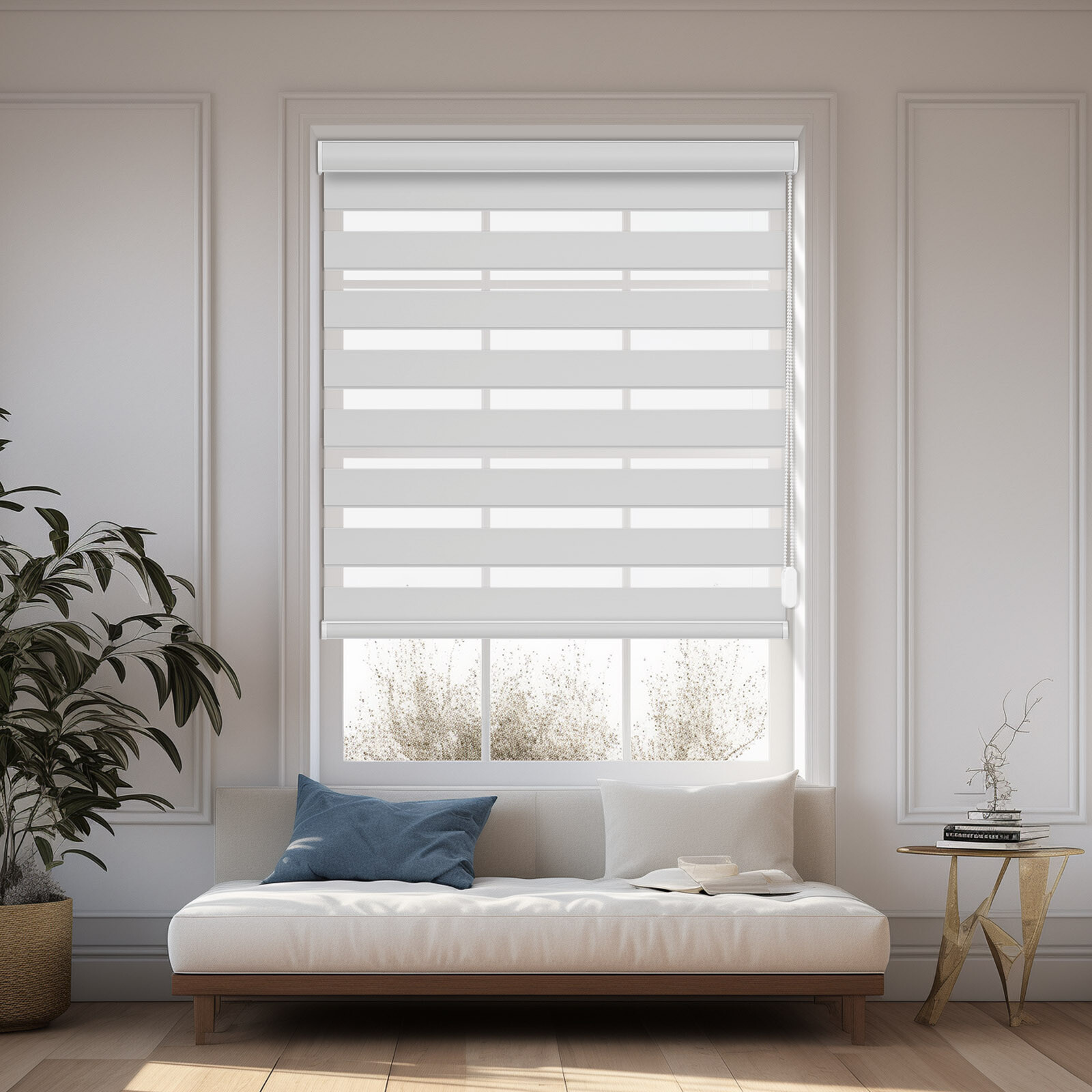 Changshade Day and Night Zebra Roller Shades Dual Window Blinds Horizontal Shade