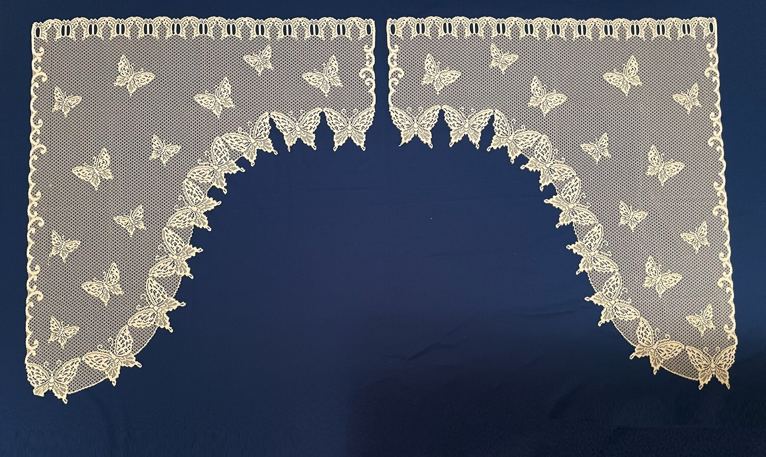 Heritage Lace Ecru Butterflies Window Swag Pair 74 x 44 Kitchen Livingroom