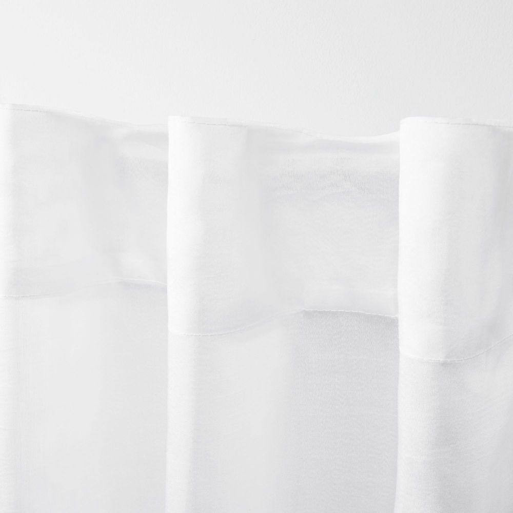 Wilshire Winter White Polyester Blend 54 In. W X 96 In. L Hidden Tab Sheer Curta