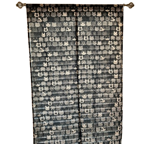 Noren Japanese Style Doorway Curtain AOP Cat Print 85×150 CM | 33.5 x 59 IN NEW