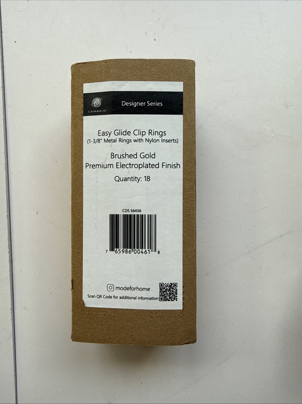 Cambria Designer Series Easy Glide Clip Rings Metal Rings w Nylon Insert 18 Pack