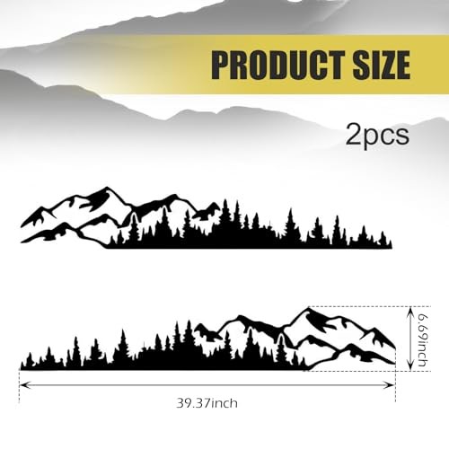 2 PCS Car Mountain Decals – Mountain Tree Forest Body Sticker – Cuttable