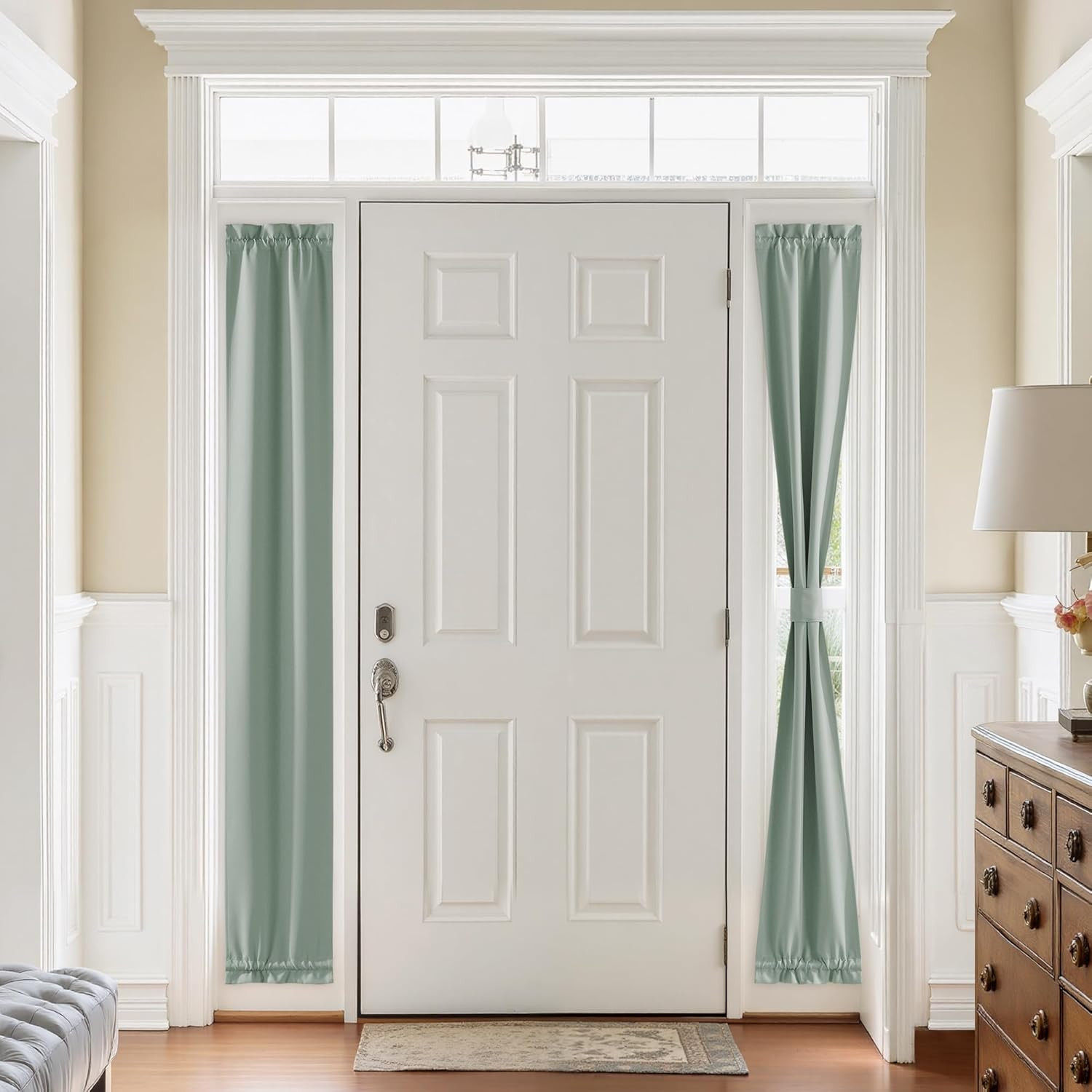 Sidelight Curtains for Front Door, 100% Blackout Privacy Thermal Insulated Side