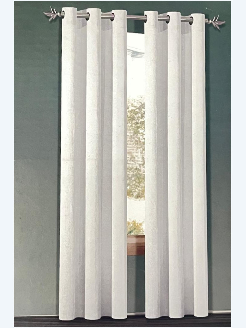 2 Grommet Window Curtain Panel – White 54in x 84in (137cm x 213cm)