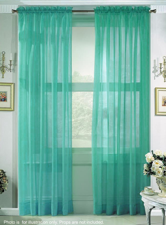 Elegant Solid Sheer Panel Window Curtain – All sizes – All colors – 2 Panels