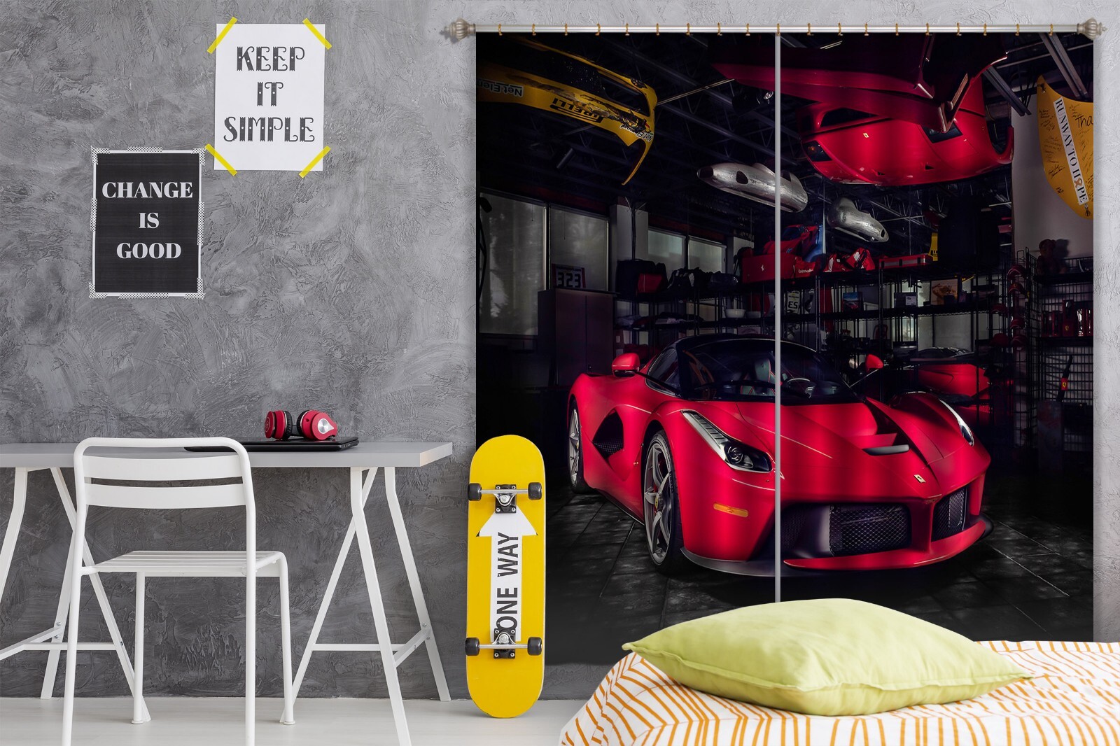 3D Car Field A4394 Transport Photo Curtain Window Blockout Fabric Amy 2023