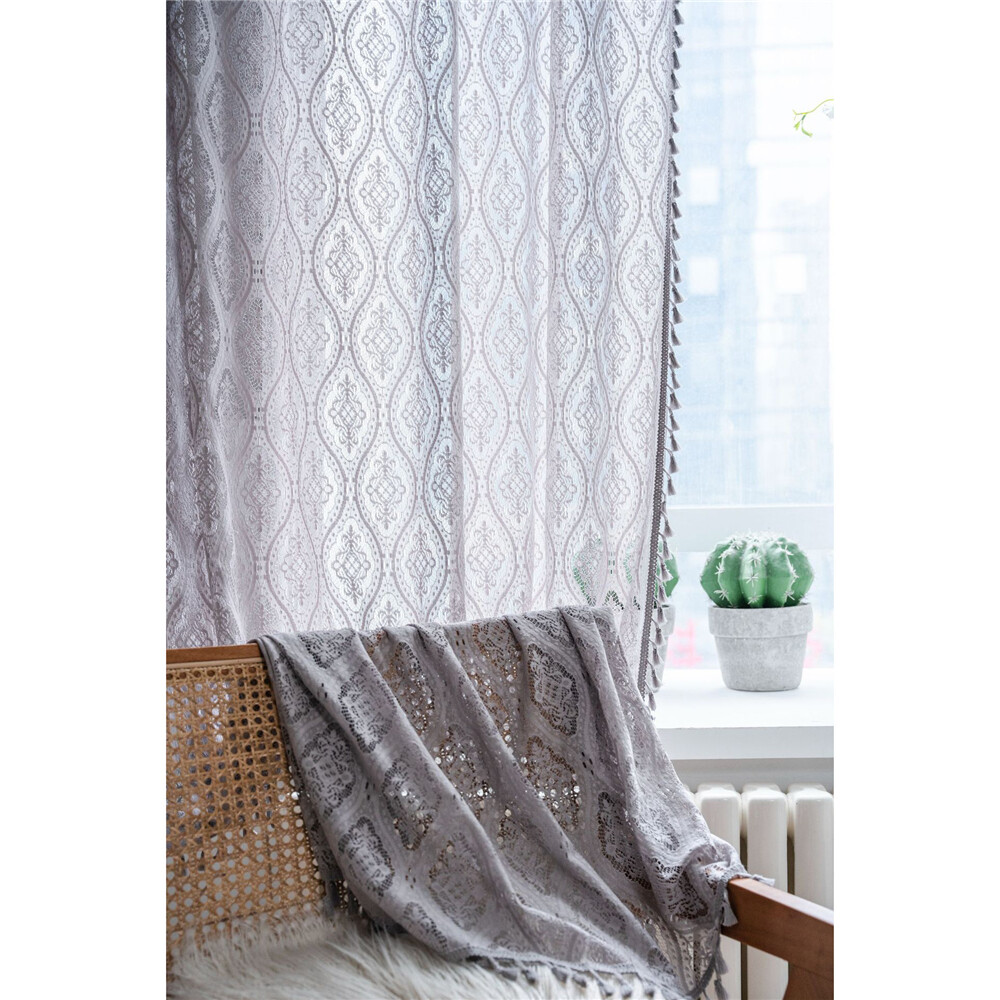 Crochet Transparent Hollowed Out Living Room Balcony Bedroom Window Drape Decor