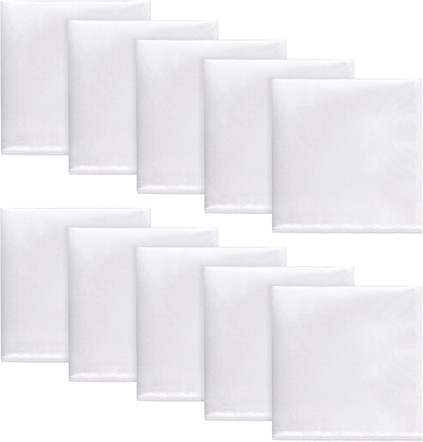 Tarpop 10 Pcs Pocket Squares for Men Suit Handkerchief White