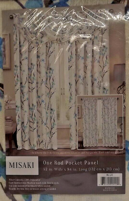 Regal Home Collections Misaki Window Panel 52-Inch x 84-Inch Blue