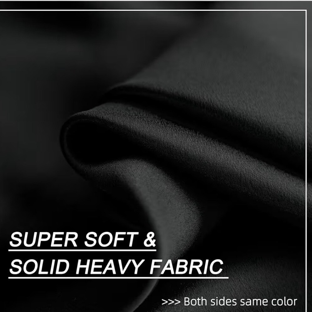 OYRING Blackout Pinch Pleat Curtain Panel 38×63 Black Thermal Insulated 1 Panel