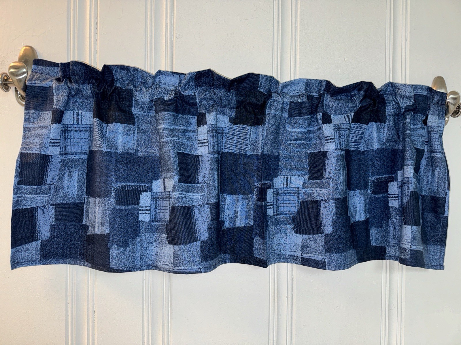 Custom Denim Patchwork Look VALANCE CURTAIN 100% Cotton Bedroom RV Curtains