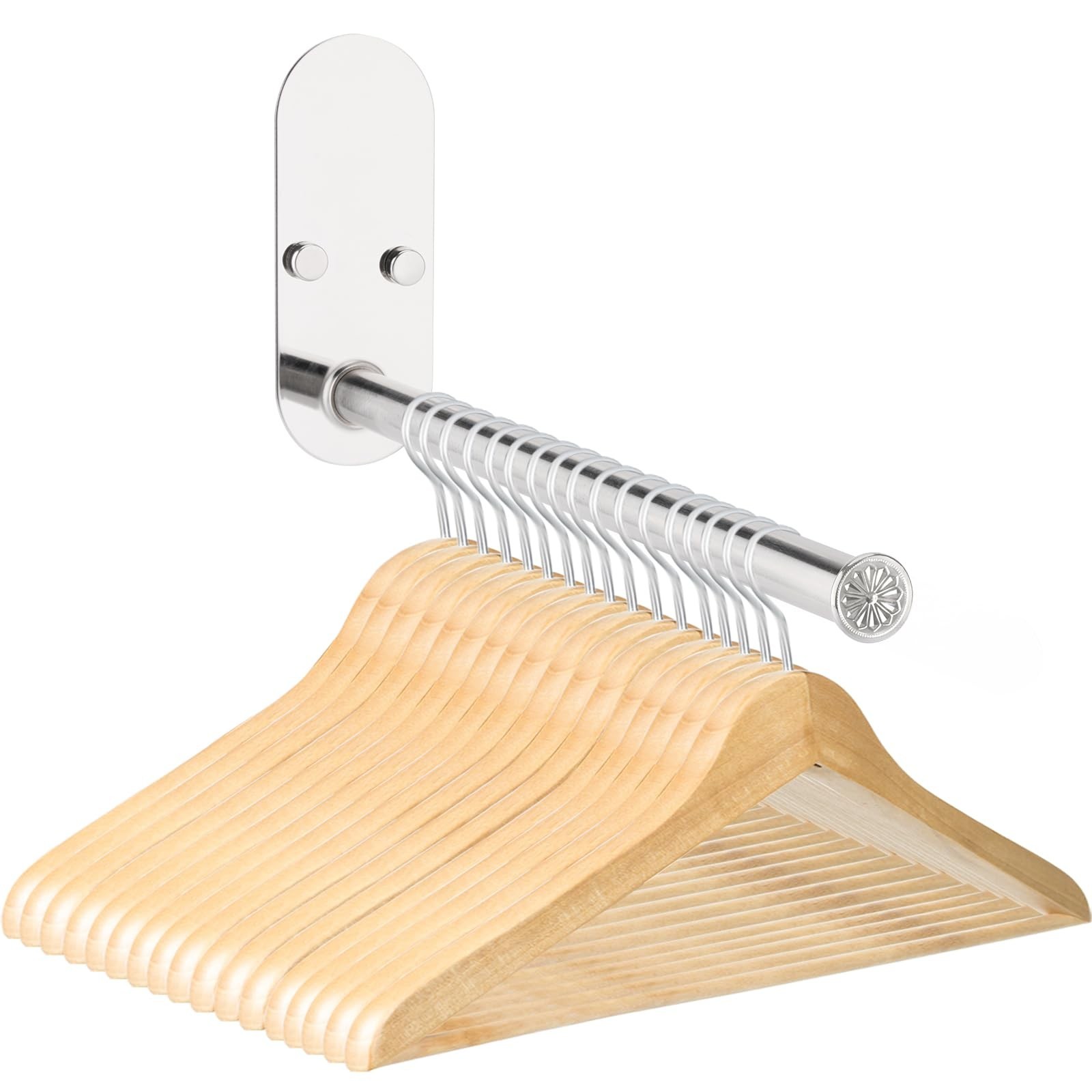 Stainless Steel Clothes Hanger Storage Rack,Wall Mounted Clothes Hanger Organ…