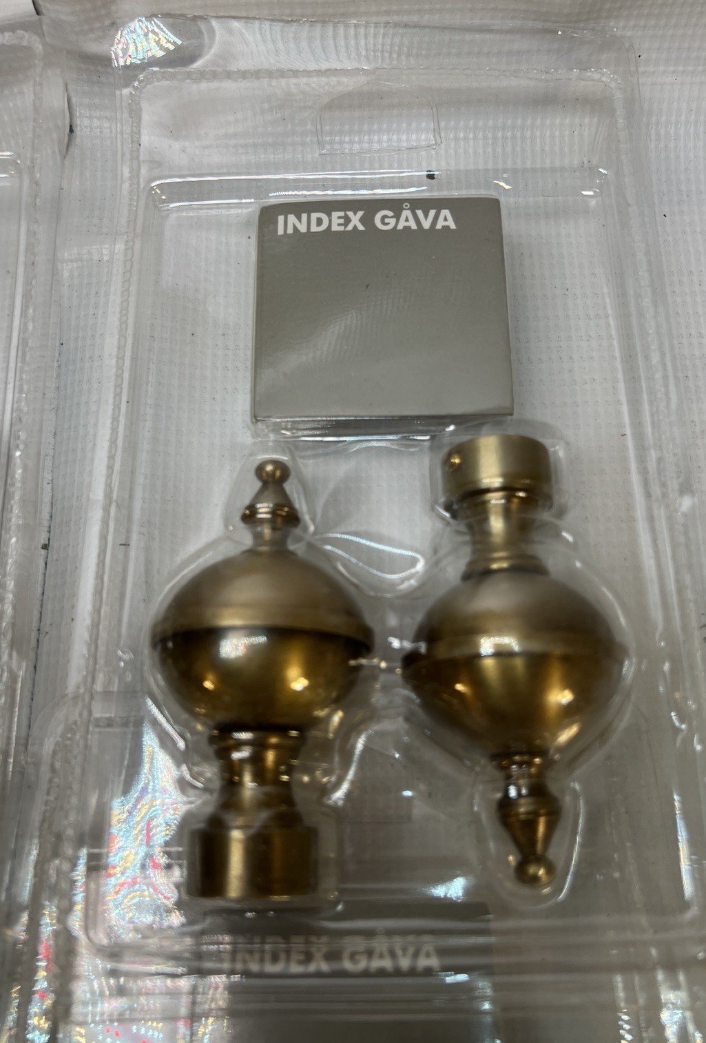 Lot Of 6 New IKEA Index Gava Gold Golden Brass Bronze Curtain Rod Cap