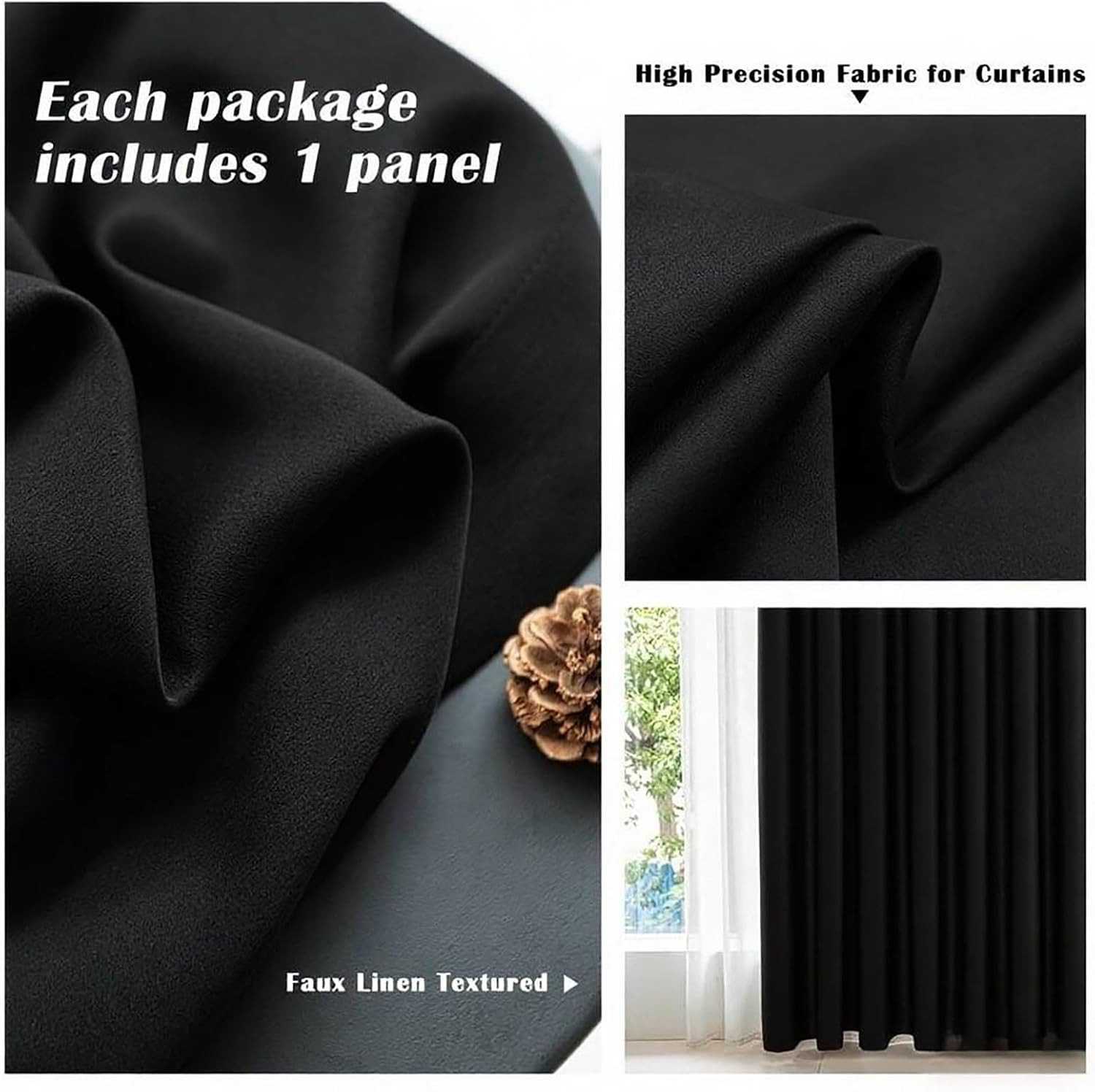 Home Decor Blackout Extra Long Curtains，240″ Long Grommet High Ceiling Draps Noi