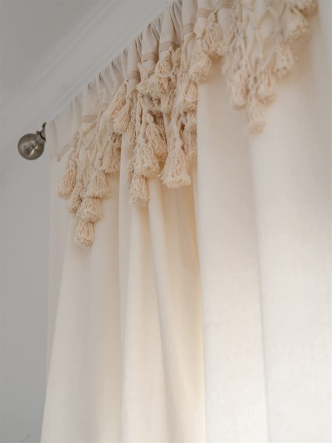 White and Fresh Window Curtain Panel 1pc – Linen Blend Light Filtering Bedroom