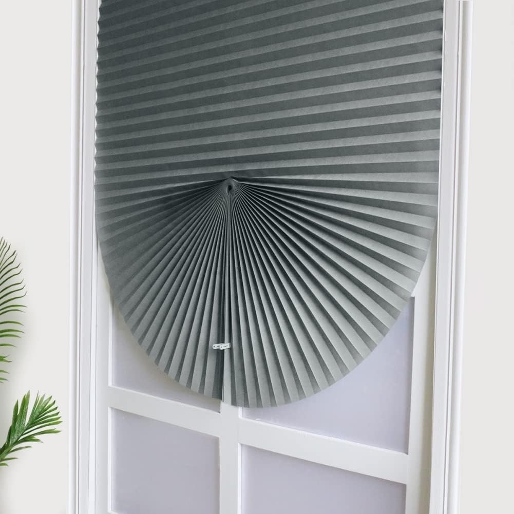 2 Pack Temporary Blackout Blinds for Window, Self Adhesive Pleated Cordless N…
