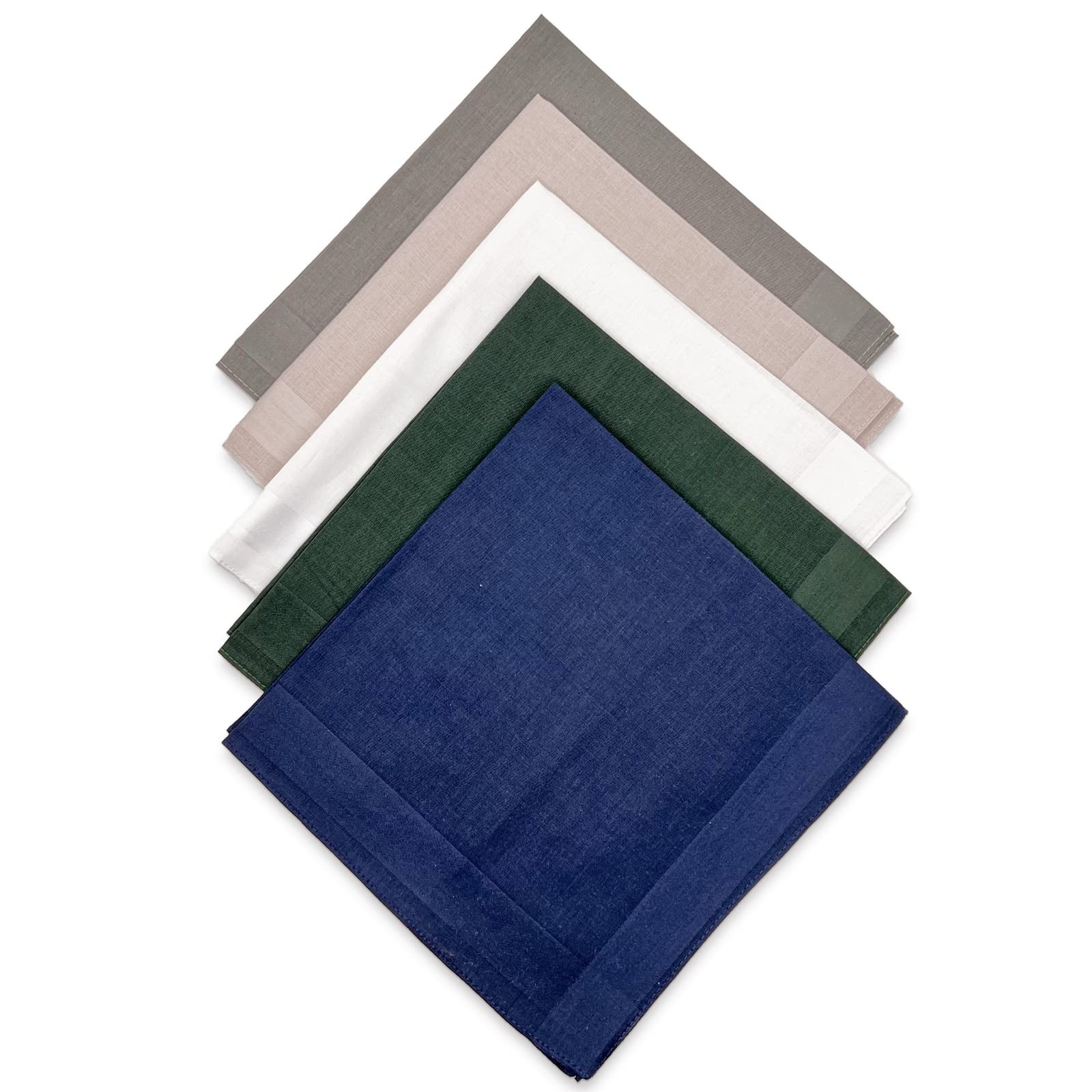 GB Selected Men’s Cotton Handkerchiefs, Assorted Solid Color Pocket Square Ha…
