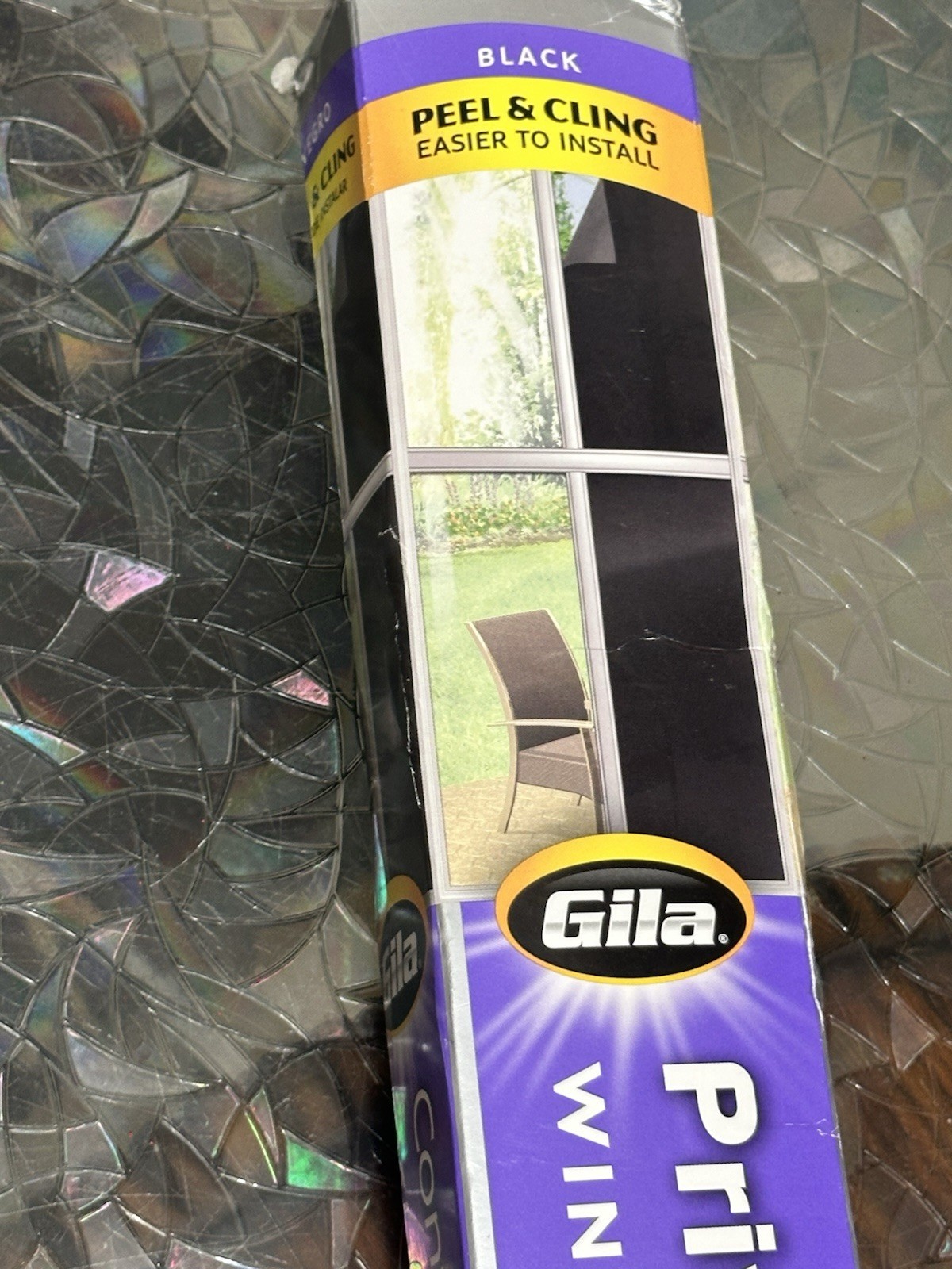 Gila Black Privacy Window Film Peel Static Cling Residential DIY 3ft x 6.5ft