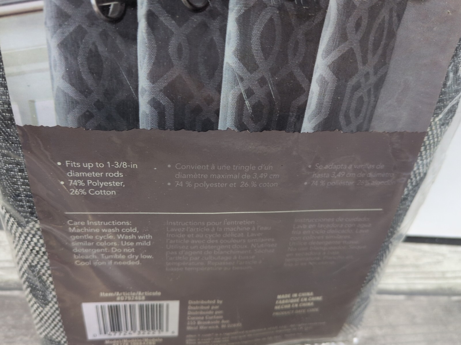 allen + roth Keldgate 84 in Graphite Gray Single Grommet Top Curtain Panel (F3)