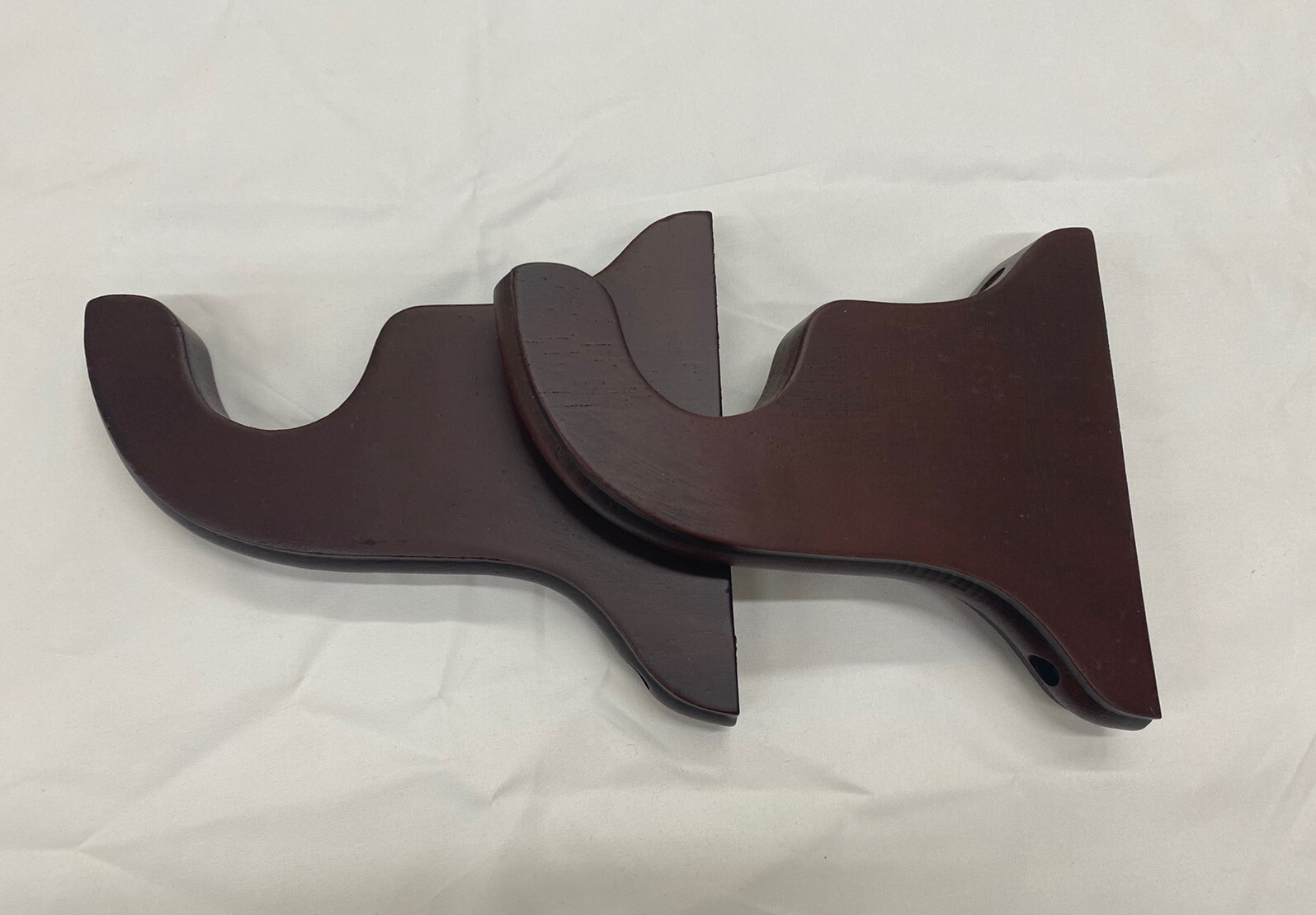 1 3/8” inch Hole Wood Rod Holder Bracket – Mahogany