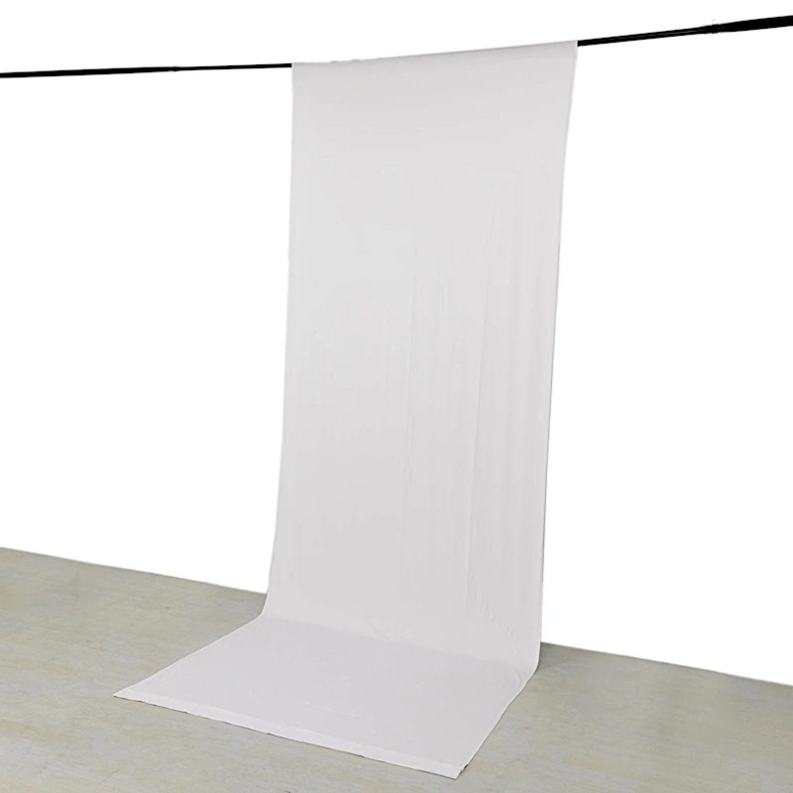 5 ft x 14 ft WHITE 4-Way Stretch Spandex Divider Backdrop Curtain Party Wedding