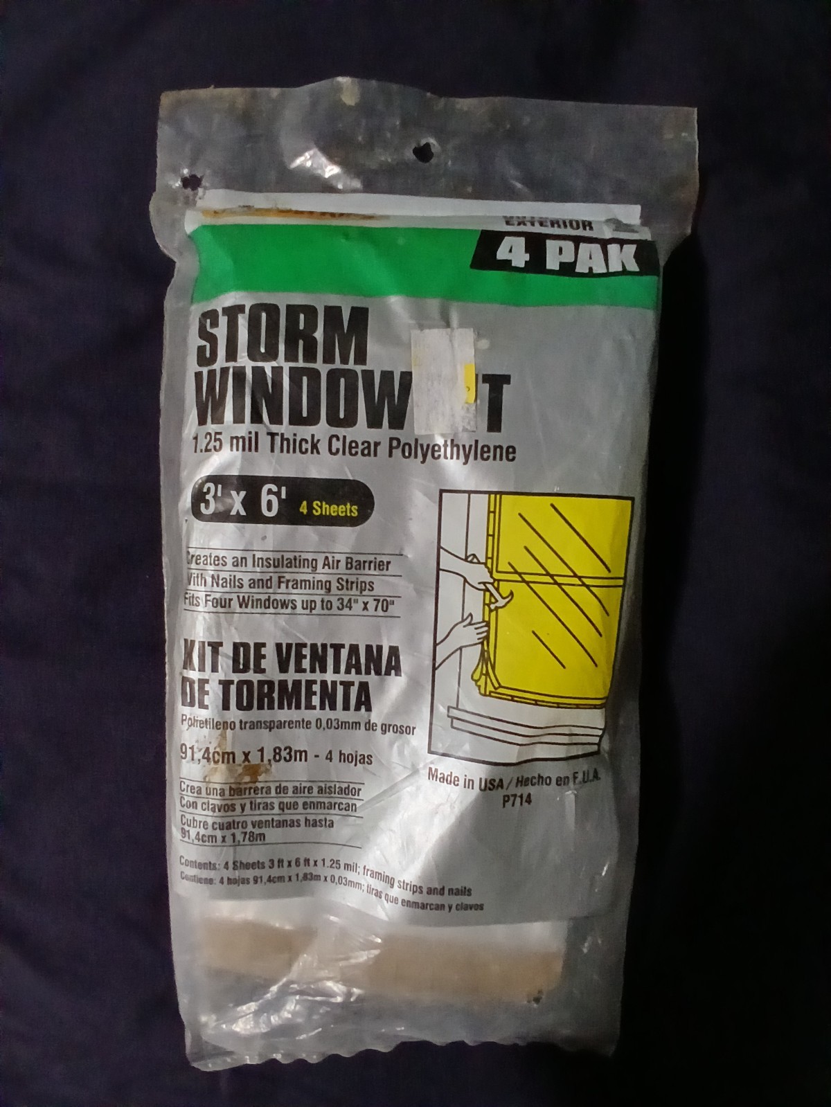 Frost King InsulatingWindow Kit – 4 Pack – 3ft. x 6ft. – New, Sealed Pack 3.99