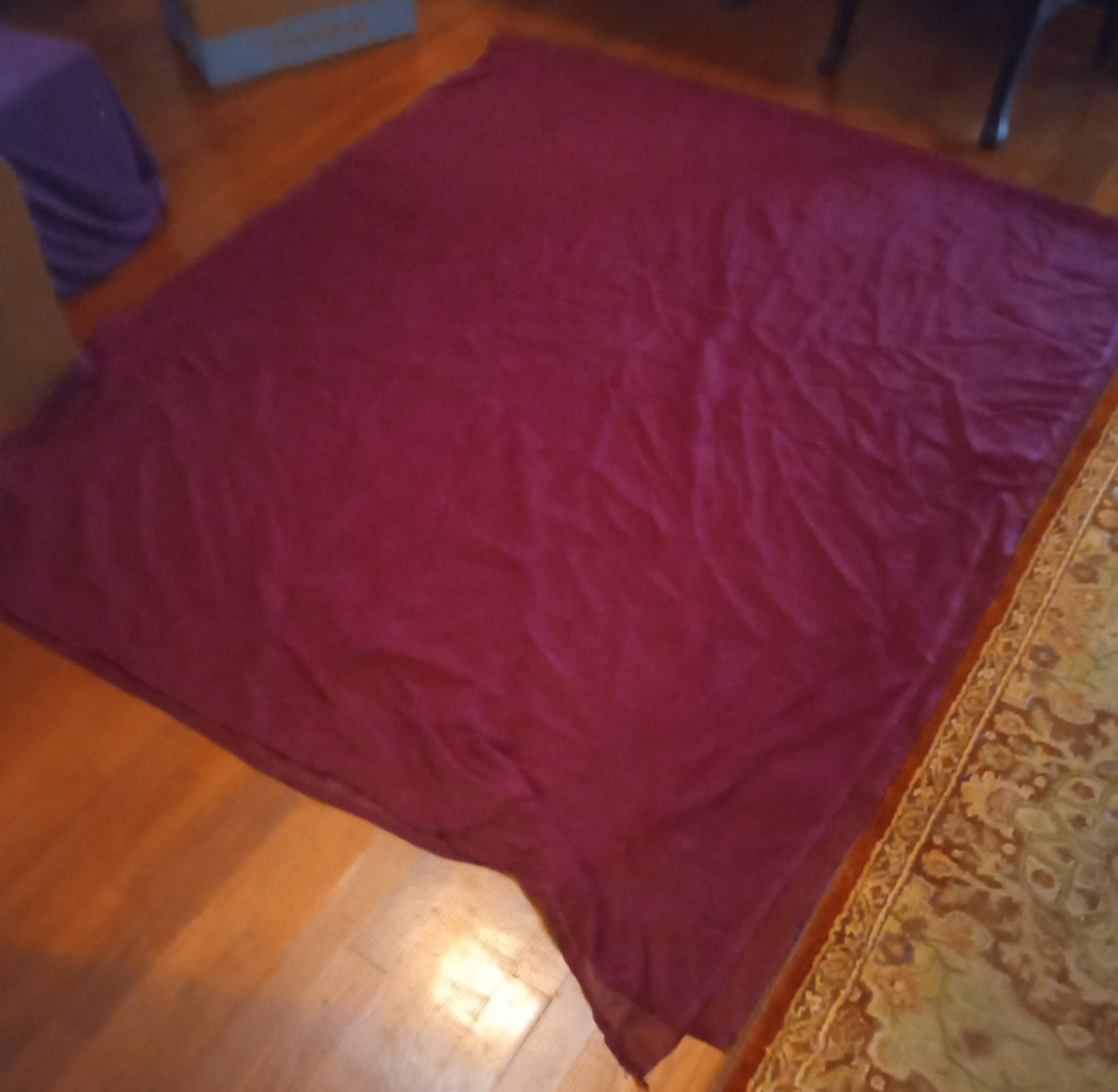 Deep Burgundy Red Window Scarf Treatment Sheer Polyester Fabric 59 x 140