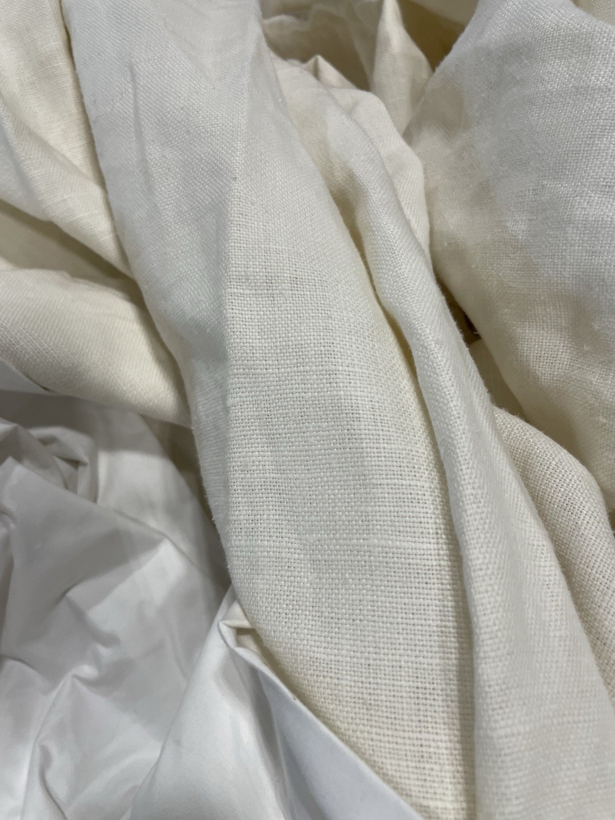 The Shade Store Ecru Ivory Linen Pinch Pleat Curtain Panel 96×102 Pair