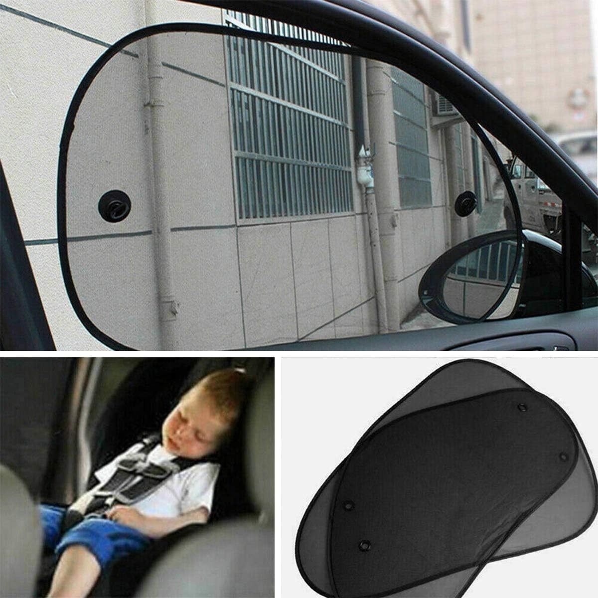 2 Pack Universal Car Window Shade Cling Sunshade Sun, Glare and UV Protection
