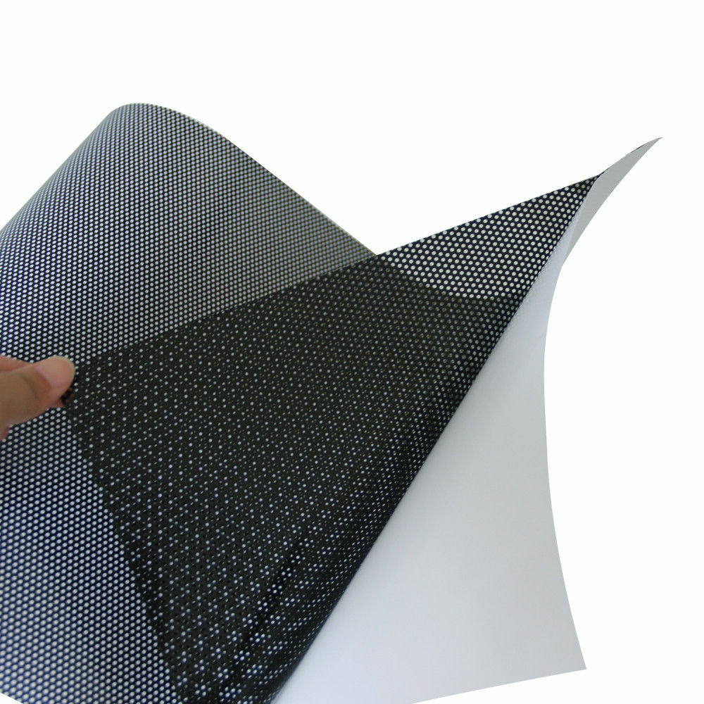 Black Perforated One Way Vision Window Film Print Media Vinyl Glass Sticker