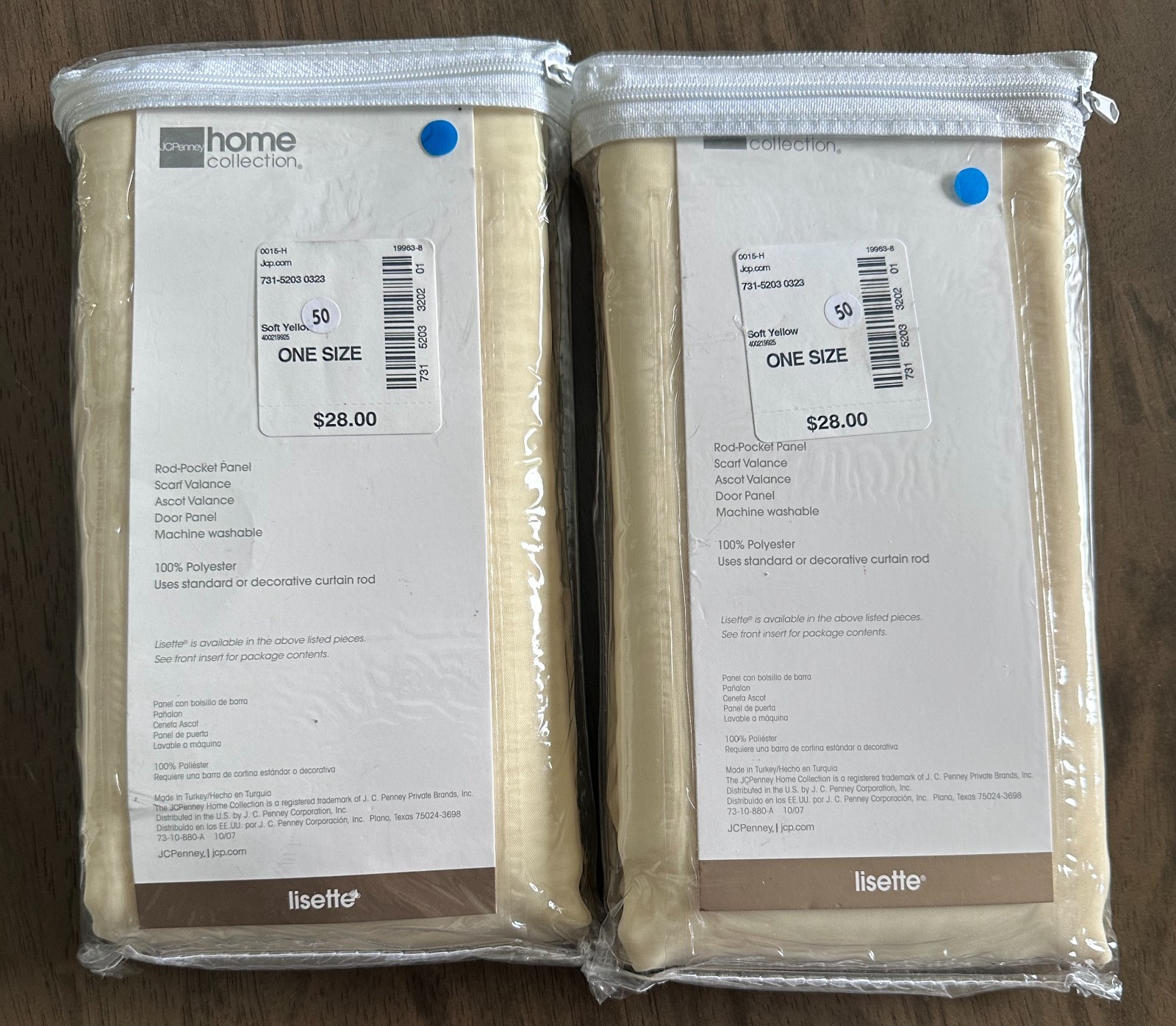JCPenney Home Collection Panel Curtain Lisette Soft Yellow 60″ x 84″ – Set of 2