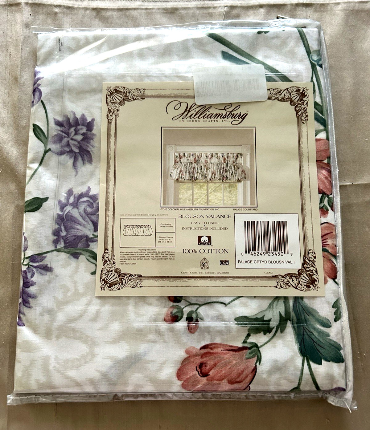 USA Crown Crafts WILLIAMSBURG Palace Courtyard 100% Cotton BLOUSON VALANCE