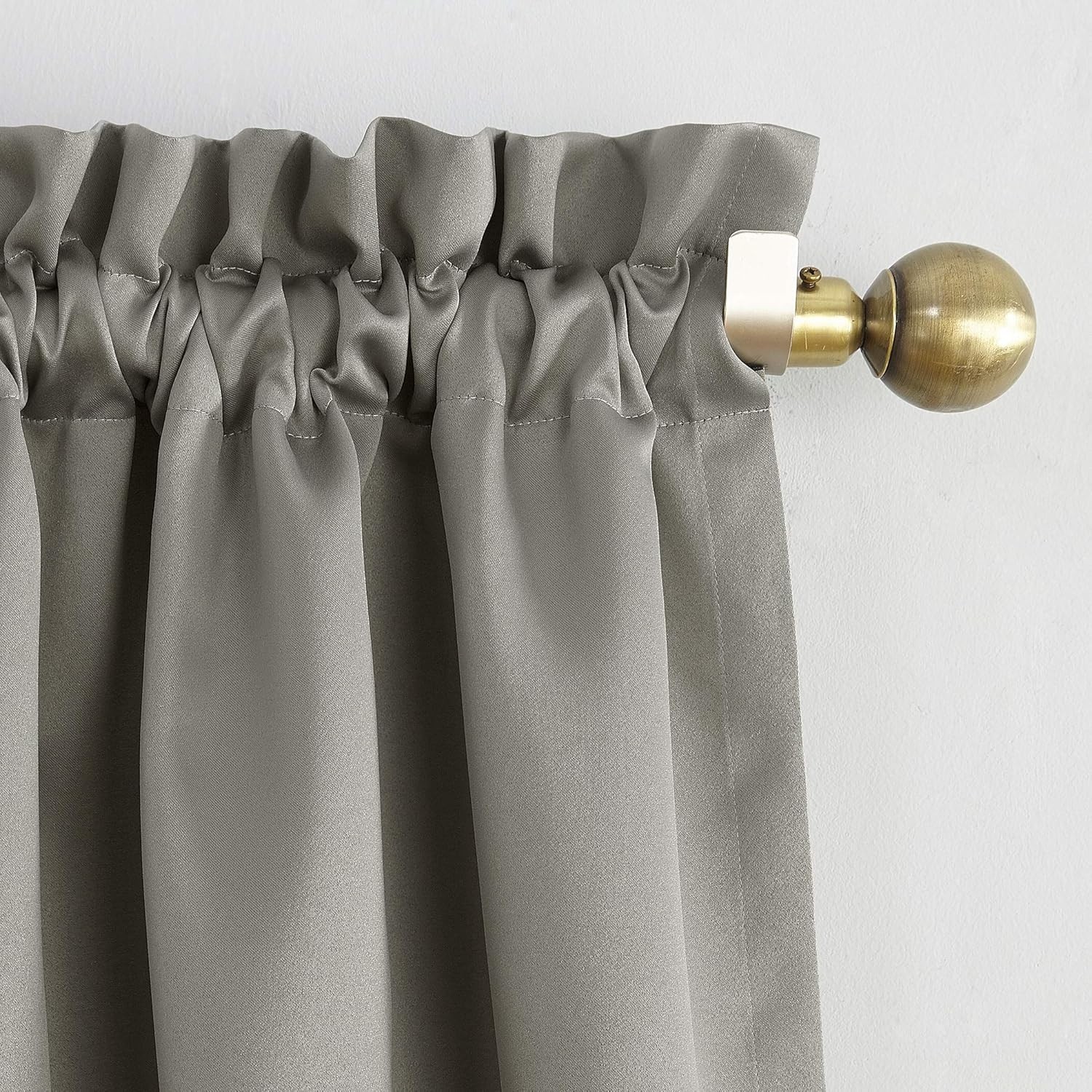Energy Efficient Rod Pocket Curtain Panels in Solid Gris for Home Decor